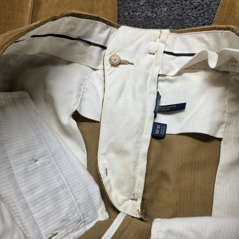 Polo Ralph Lauren Corduroy Pants Tan Brown Mens 38x26 Stretch Classic Fit Preppy